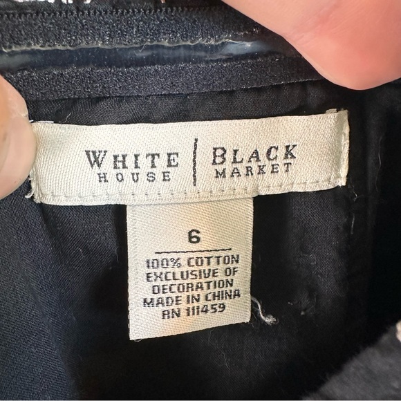 WHBM Womens 6 Black‎ White Floral Backless Halter Dress Y2K Whimsy Goth Feminine - Picture 3 of 3